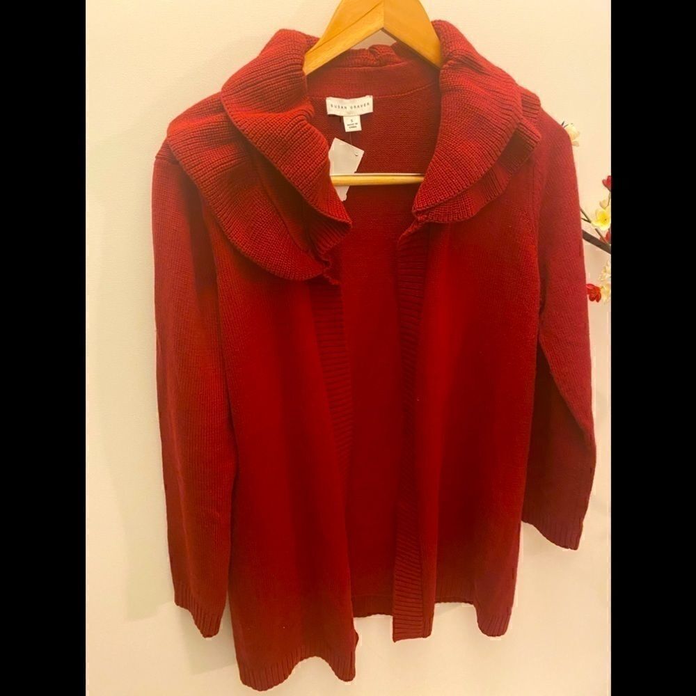 Susan Graver liquid knit open front cardigan